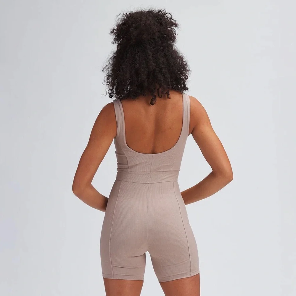 Nude Unitard Shapewear Bike short one piece romper - Picture 3 of 4